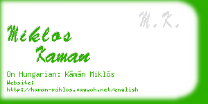 miklos kaman business card